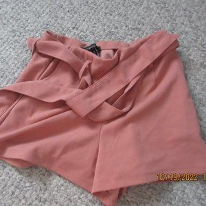 pink shorts with bow tie front